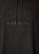 Sweat &agrave; capuche en polaire avec col montant et texte brod&eacute;, Noir, Packshot image number 2