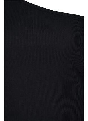 Top asymétrique en coton, Black, Packshot image number 2