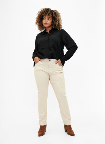 Slim fit Emily jeans met normale taille, Oatmeal, Model image number 0
