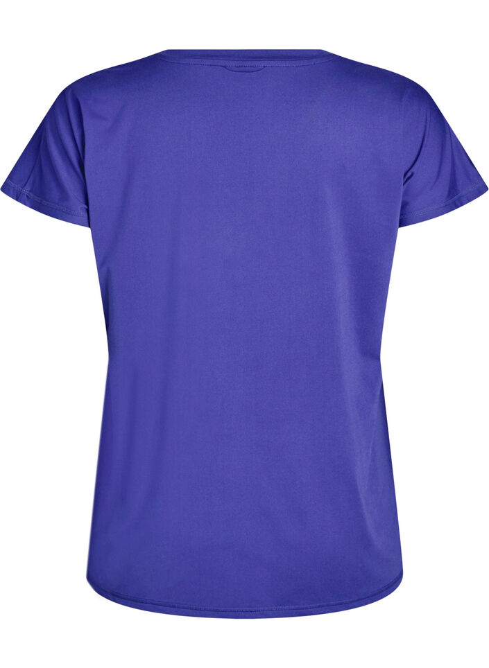 Losvallend trainings-T-shirt met V-hals, Paars, Packshot image number 1
