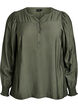 Blouse en viscose avec smock et d&eacute;tails fronc&eacute;s, Vert, Packshot image number 0