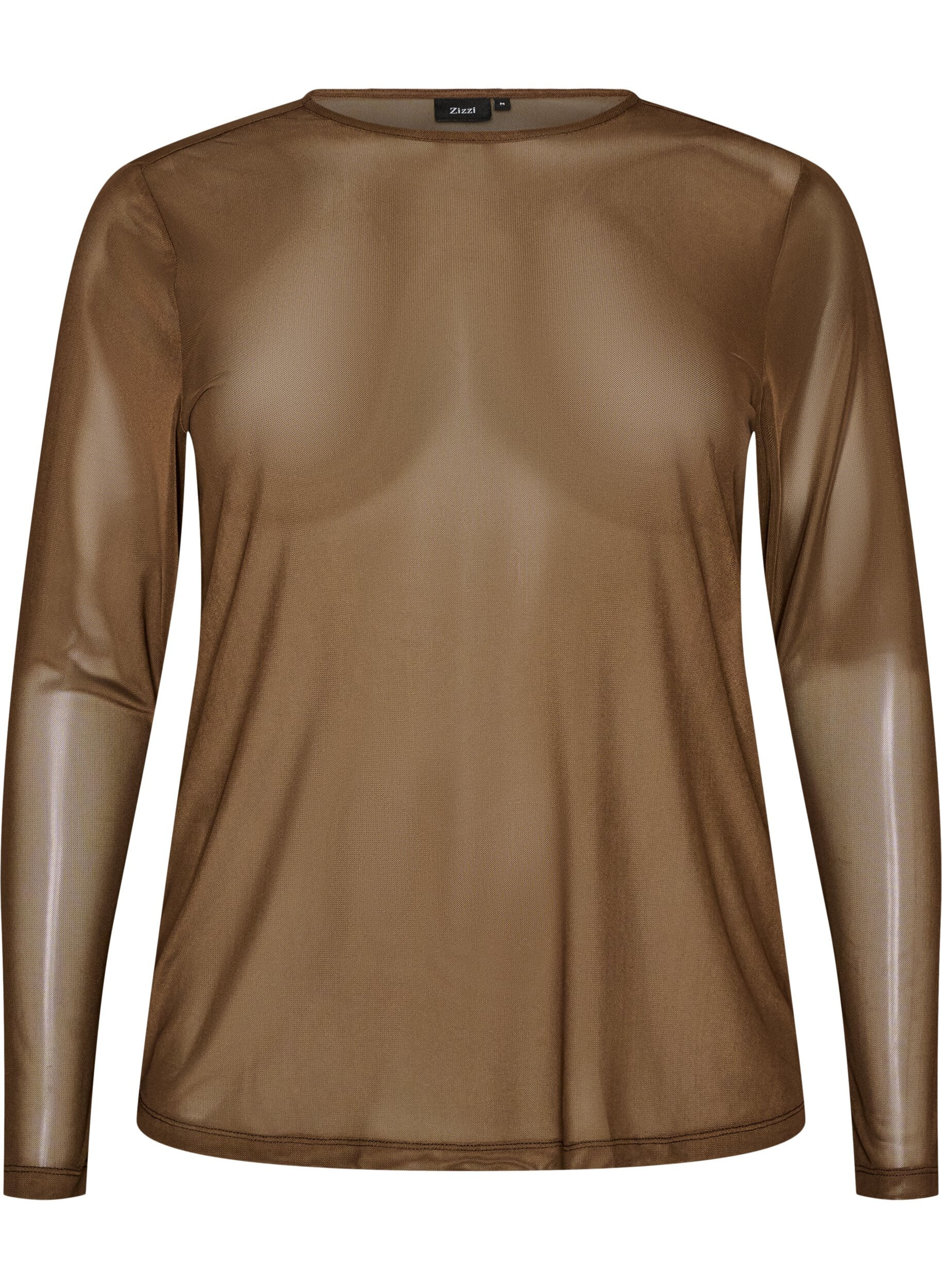 Mesh blouse met lange mouwen