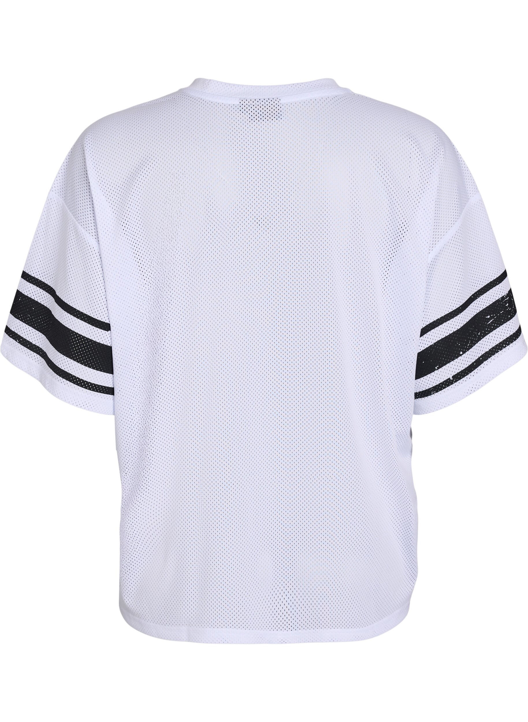 Zizzi T-shirt sport avec imprim&eacute; devant, White, Packshot image number 1