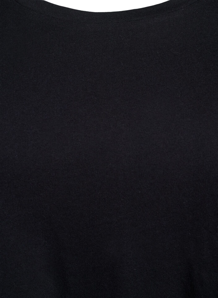 T-shirt &agrave; col rond et coupe &eacute;vas&eacute;e, Noir, Packshot image number 2