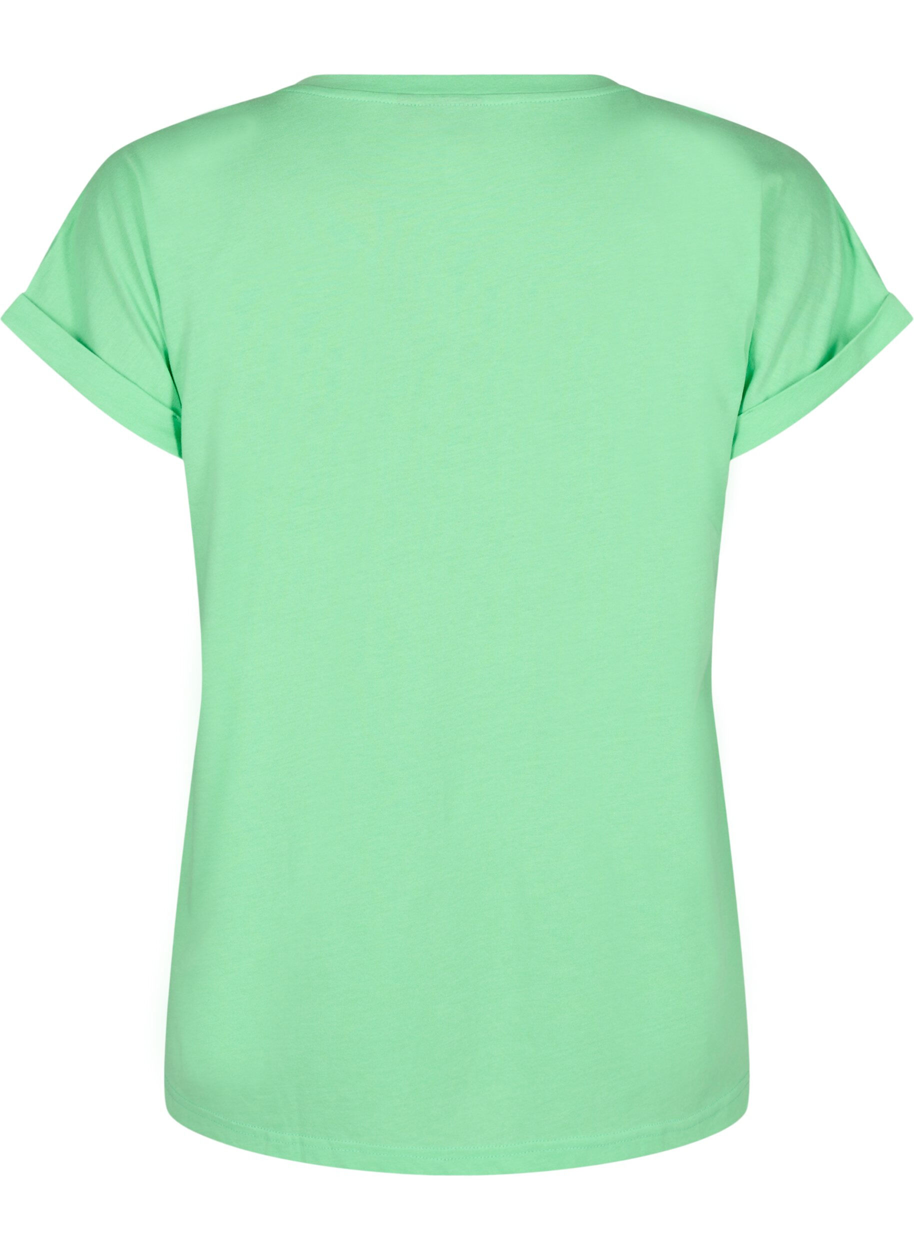 ZizziT-shirt &agrave; manches courtes en m&eacute;lange de coton, Vert, Packshot image number 1
