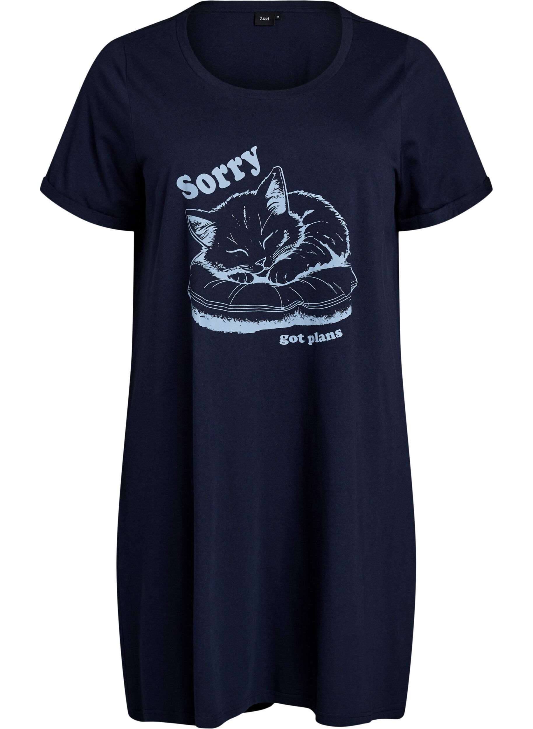 Chemise de nuit &agrave; manches courtes en coton biologique