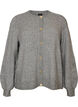 Cardigan in zacht breisel met goudkleurige knopen, Grijs, Packshot image number 0