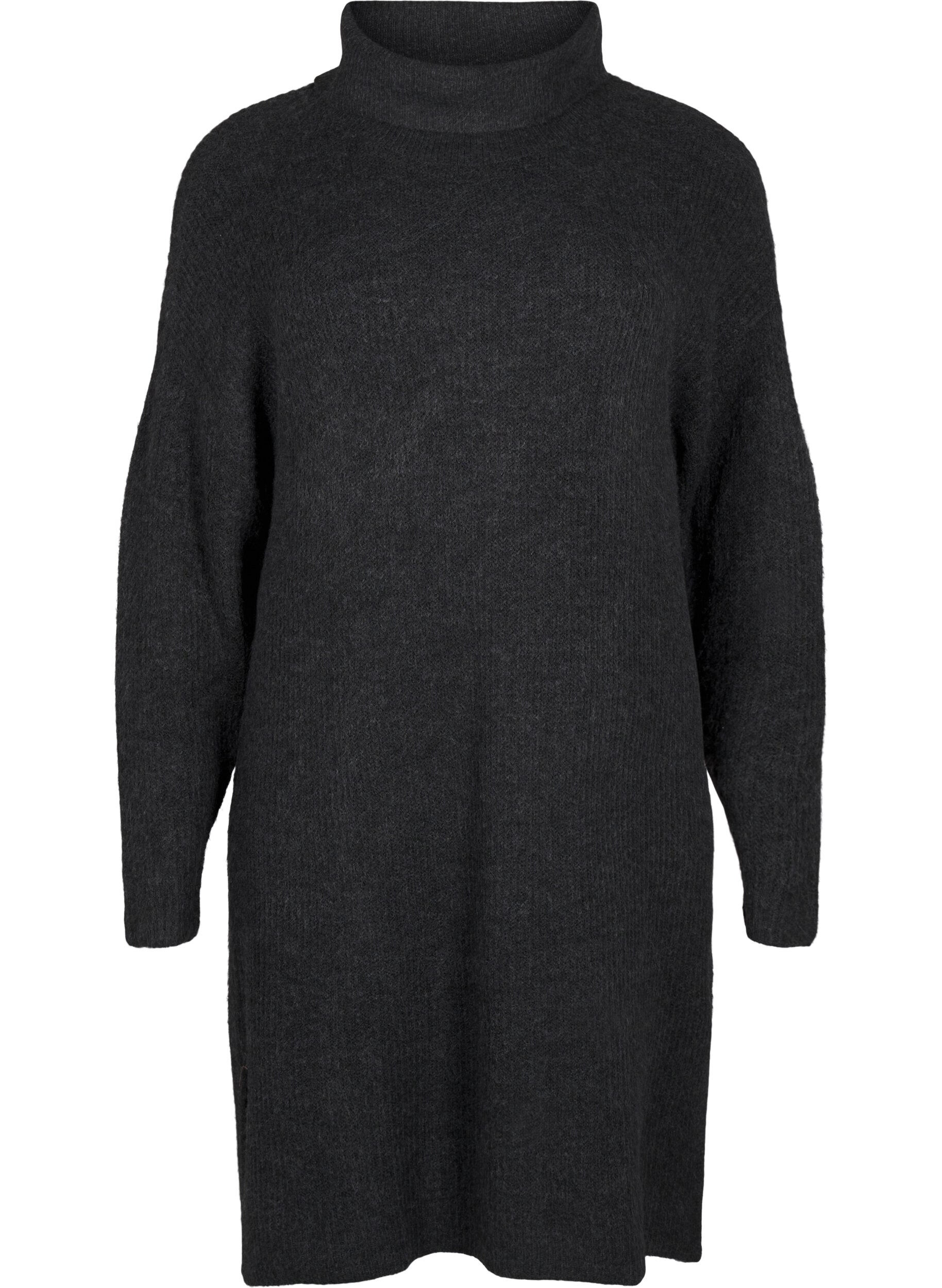 ZizziGebreide jurk met col, Grijs, Packshot image number 0