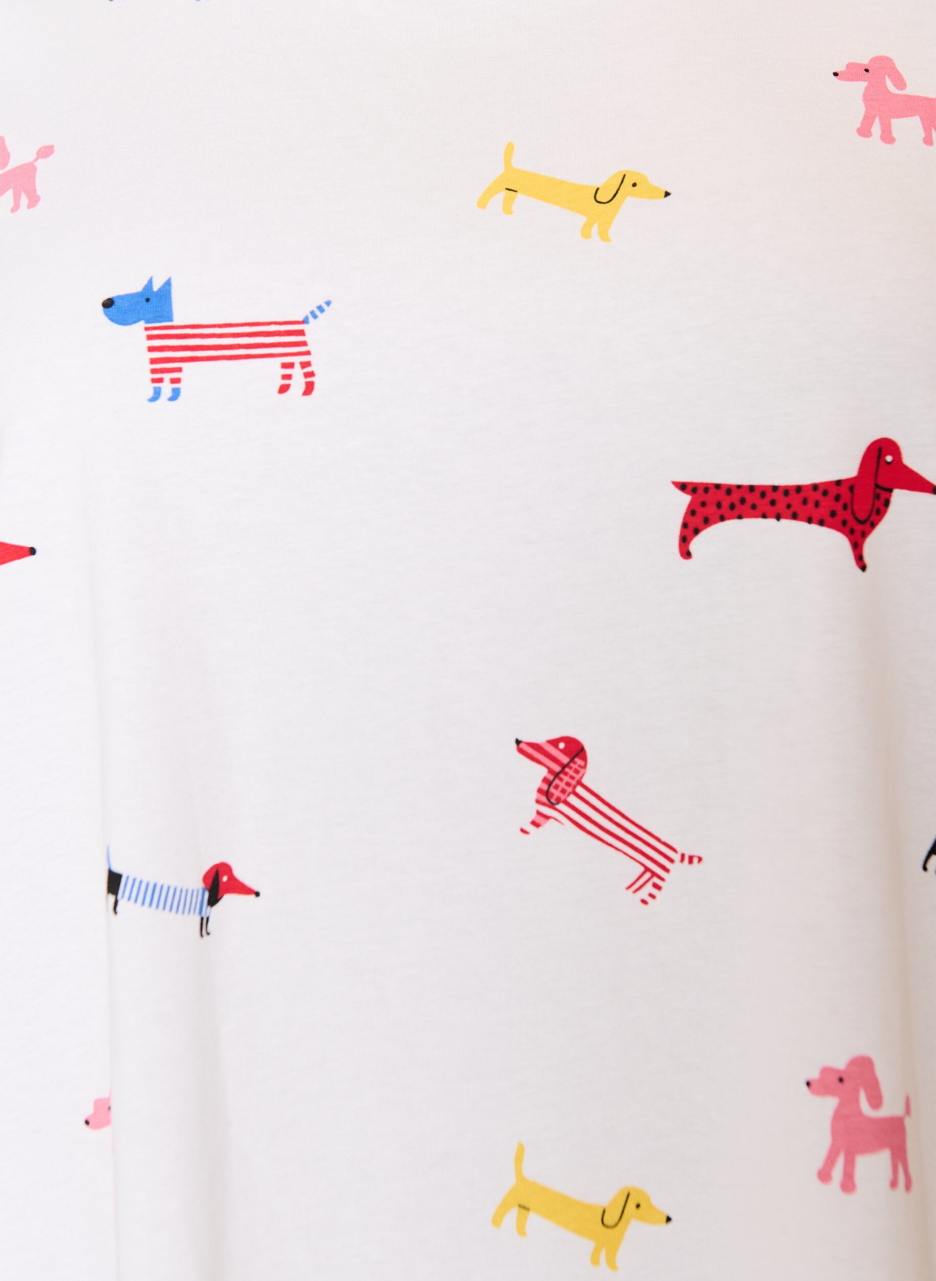 ZizziT-shirt en coton avec imprim&eacute; chien, Blanc, Packshot image number 2