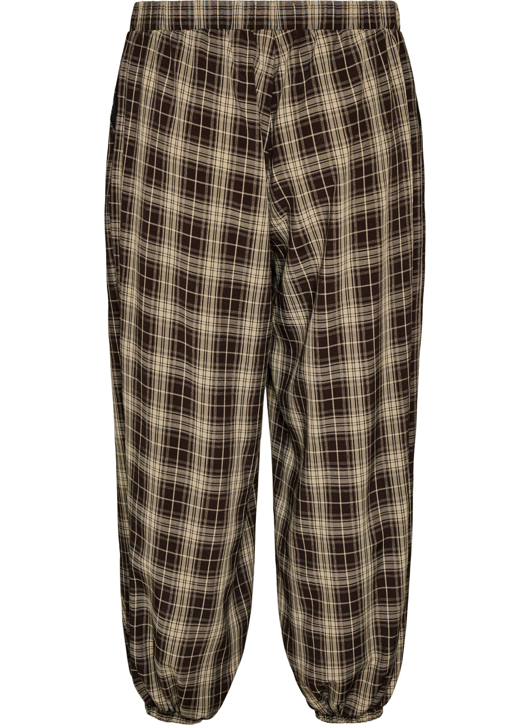 ZizziPantalon ballon &agrave; carreaux avec taille haute, Vert, Packshot image number 1
