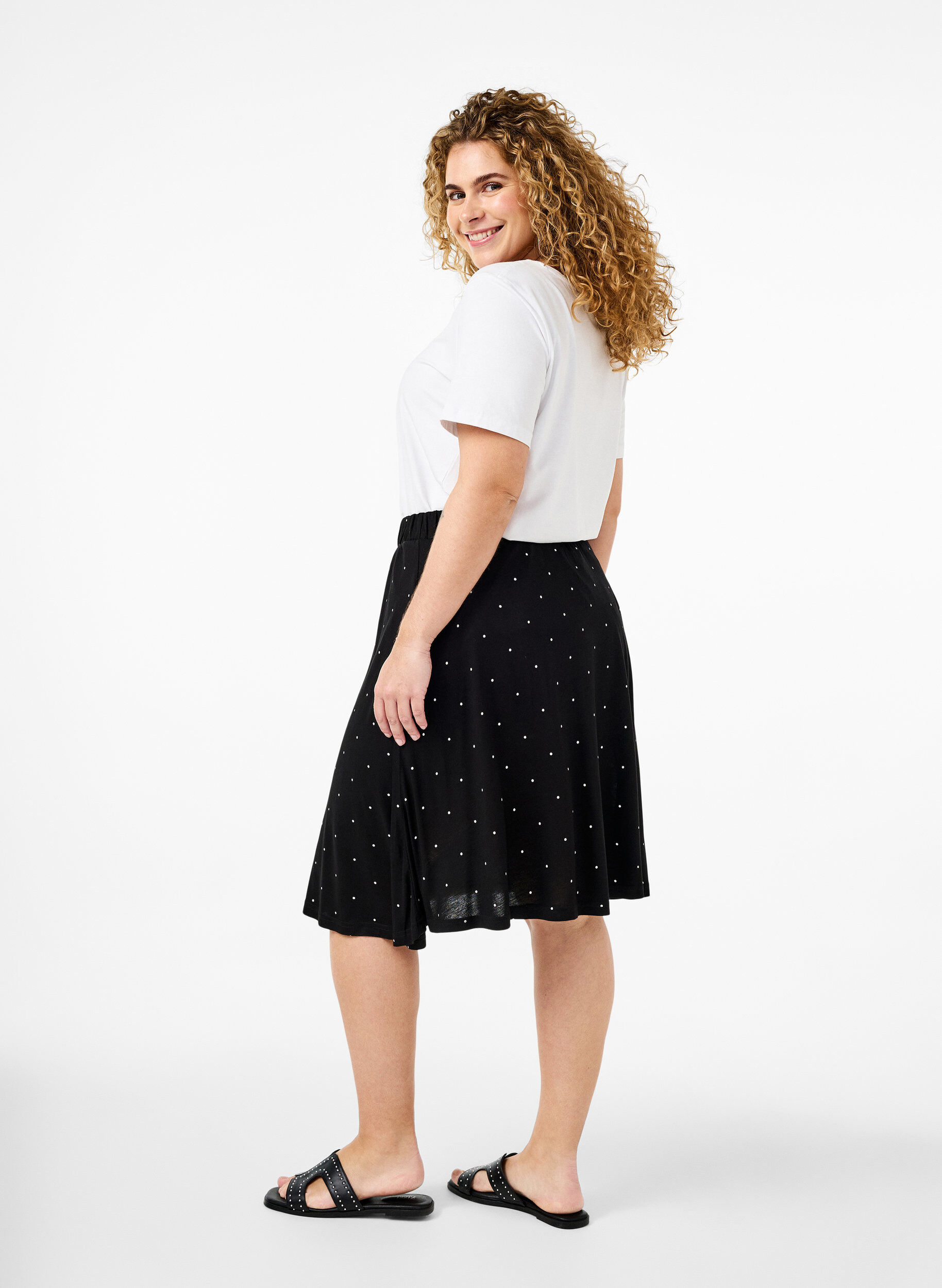 Zizzi2-pack rok van viscose, Zwart, Model image number 2