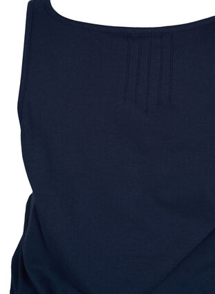 Katoenen top met elastiek in de onderkant en effen kleur, Navy Blazer, Packshot image number 3