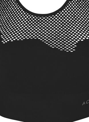 Soutien-gorge de sport sans couture avec motif à trous, Black, Packshot image number 2