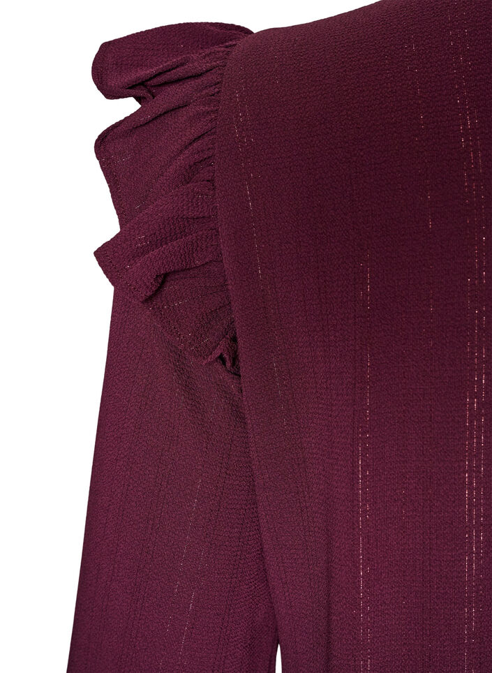 Kort jurkje met ruches en glitter, Rood, Packshot image number 3