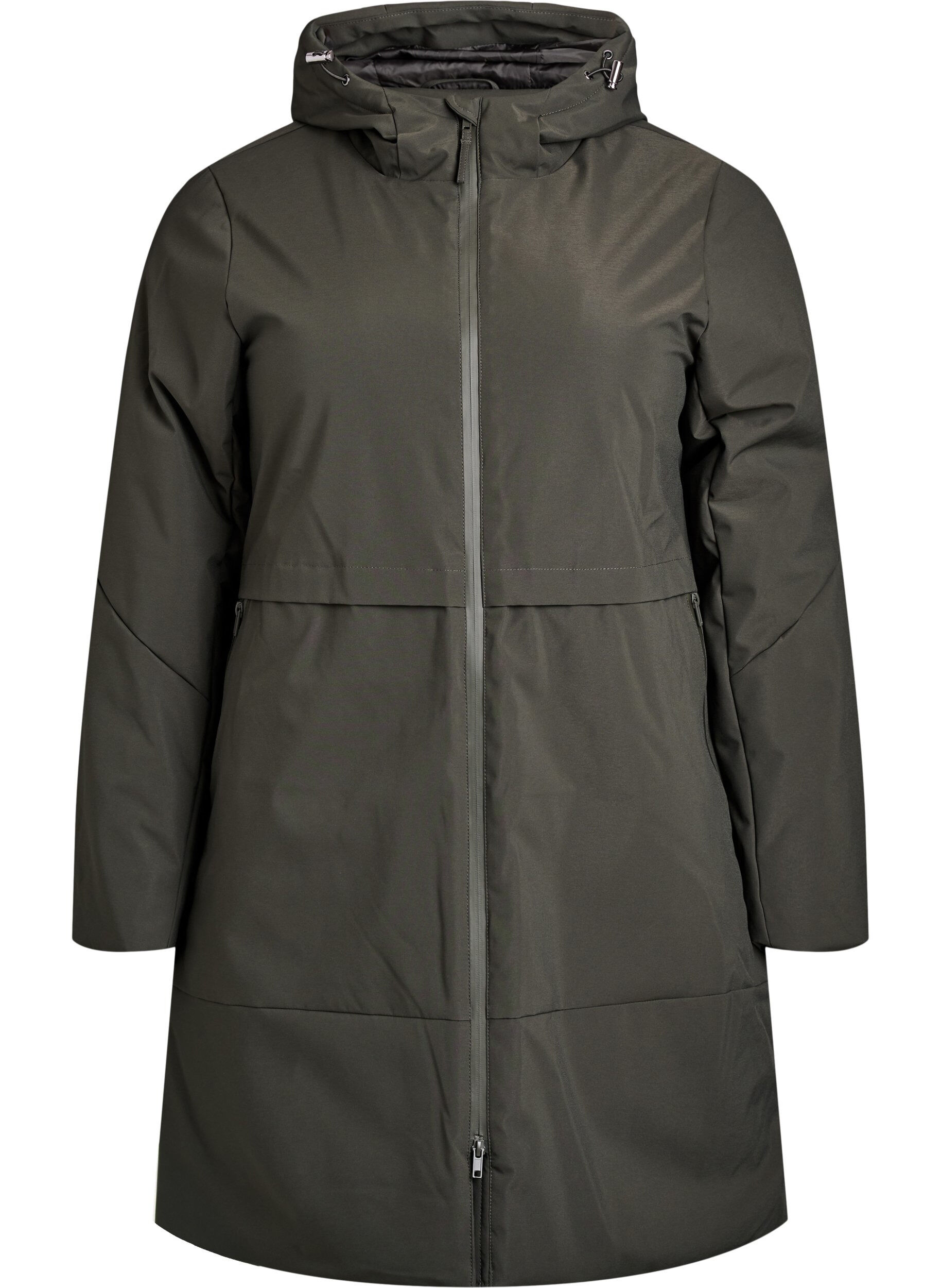 Zizzi Veste d'hiver avec taille ajustable, Vert, Packshot image number 0