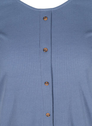 T-shirt met korte mouwen en knopen, Vintage Indigo, Packshot image number 2