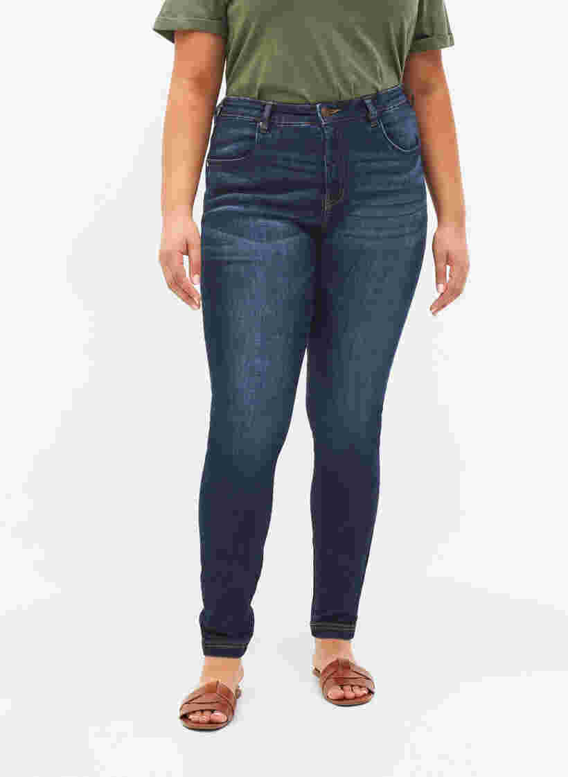 Jean Amy extra slim à taille haute, Dark blue, Model image number 1