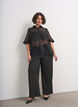 Transparant shirt met korte mouwen met borstzakken, Zwart, Model image number 1