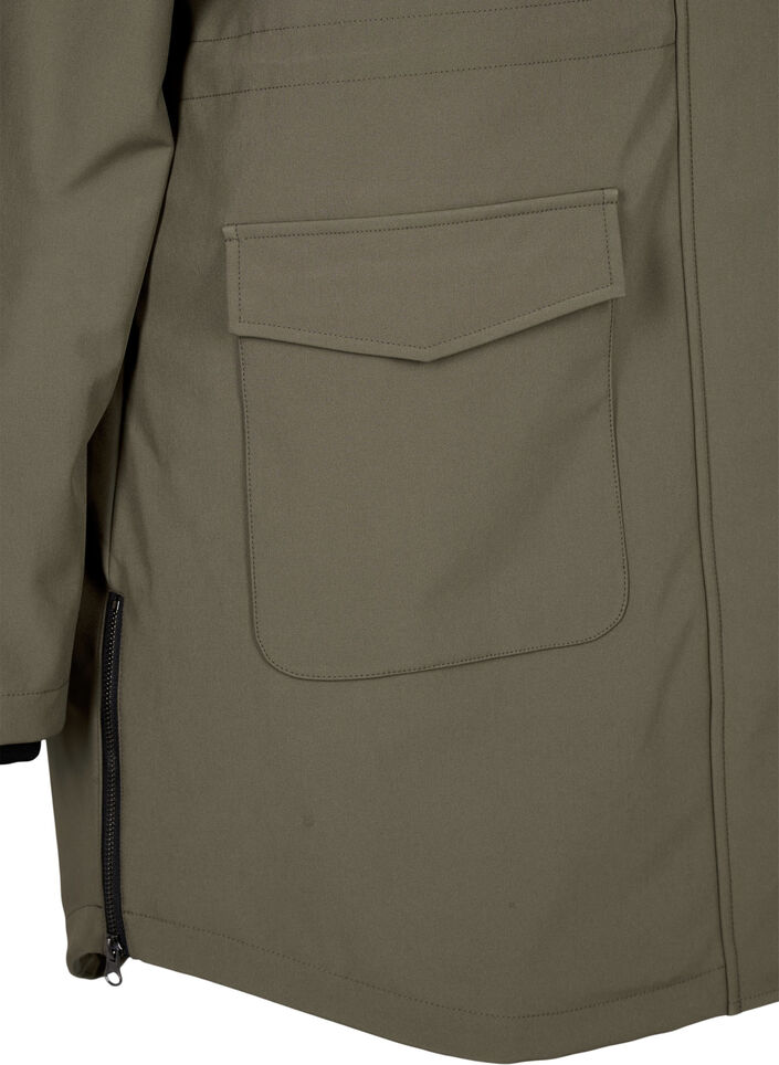 Veste softshell résistante à l'eau avec doublure matelassée, Vert foncé, Packshot image number 3