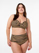 Hoge taille bikinibroekjes met patroon, Bruin, Model image number 0