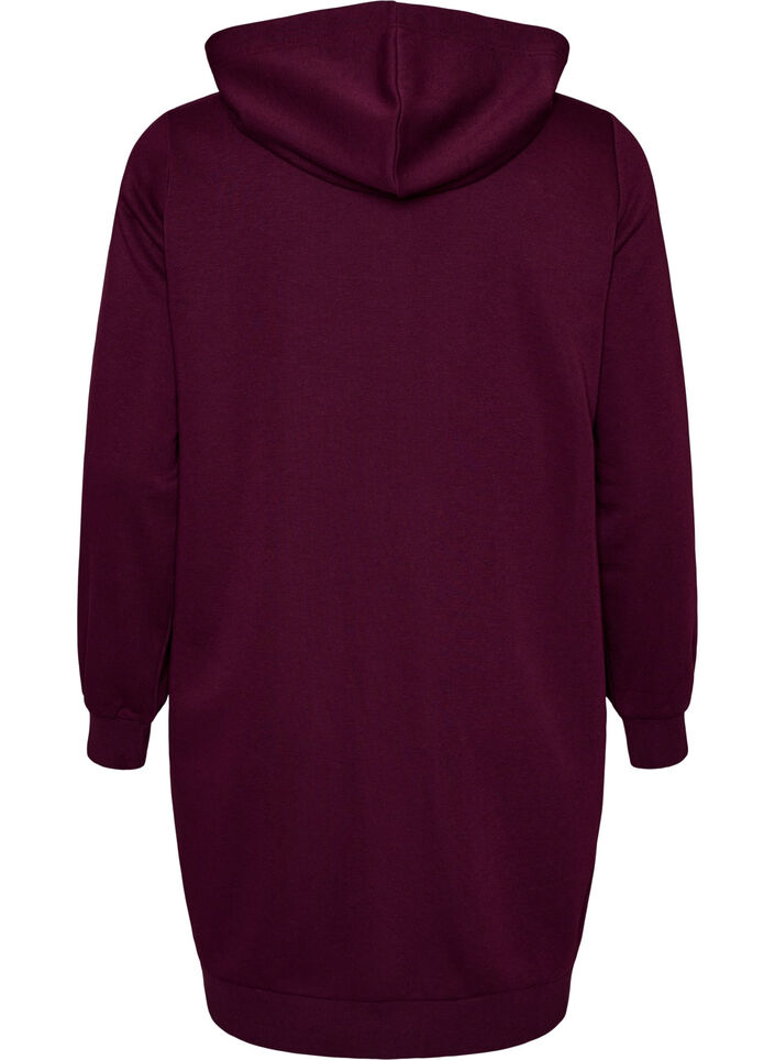 Lange hoodie met ritssluiting en zakken, Paars, Packshot image number 1