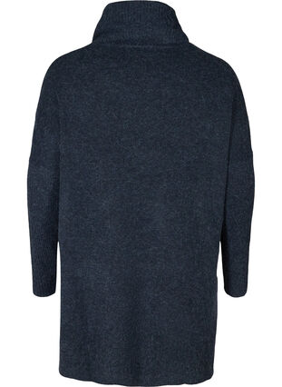 Poncho en tricot chiné avec col roulé et fente, Night Sky Mel., Packshot image number 1