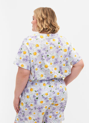 T-shirt de pyjama oversize avec imprimé, Lavender Blue AOP, Model image number 1