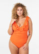 Maillot de bain avec volants et coussinets amovibles, Orange, Model image number 0