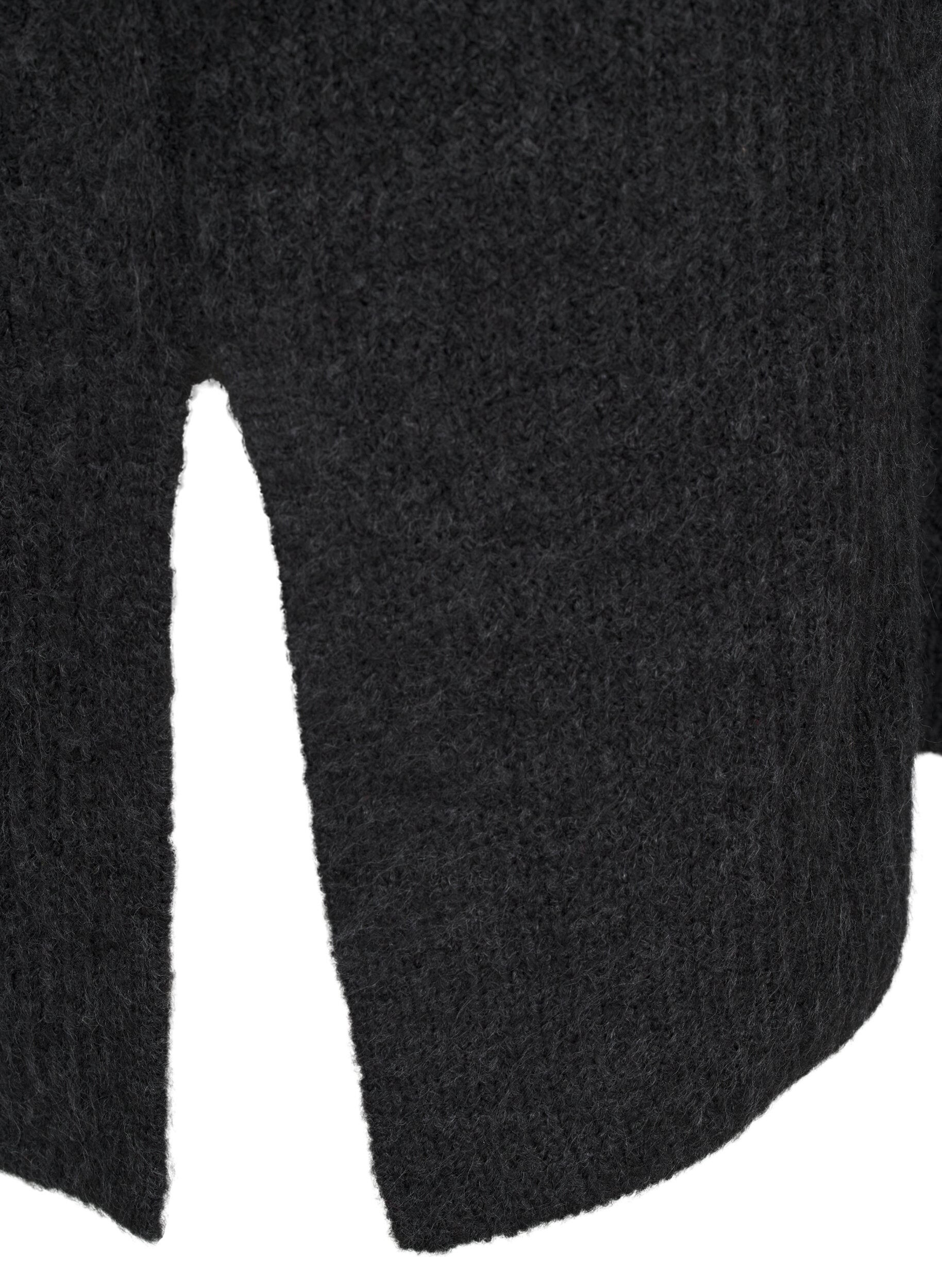 ZizziGebreide jurk met col, Grijs, Packshot image number 3