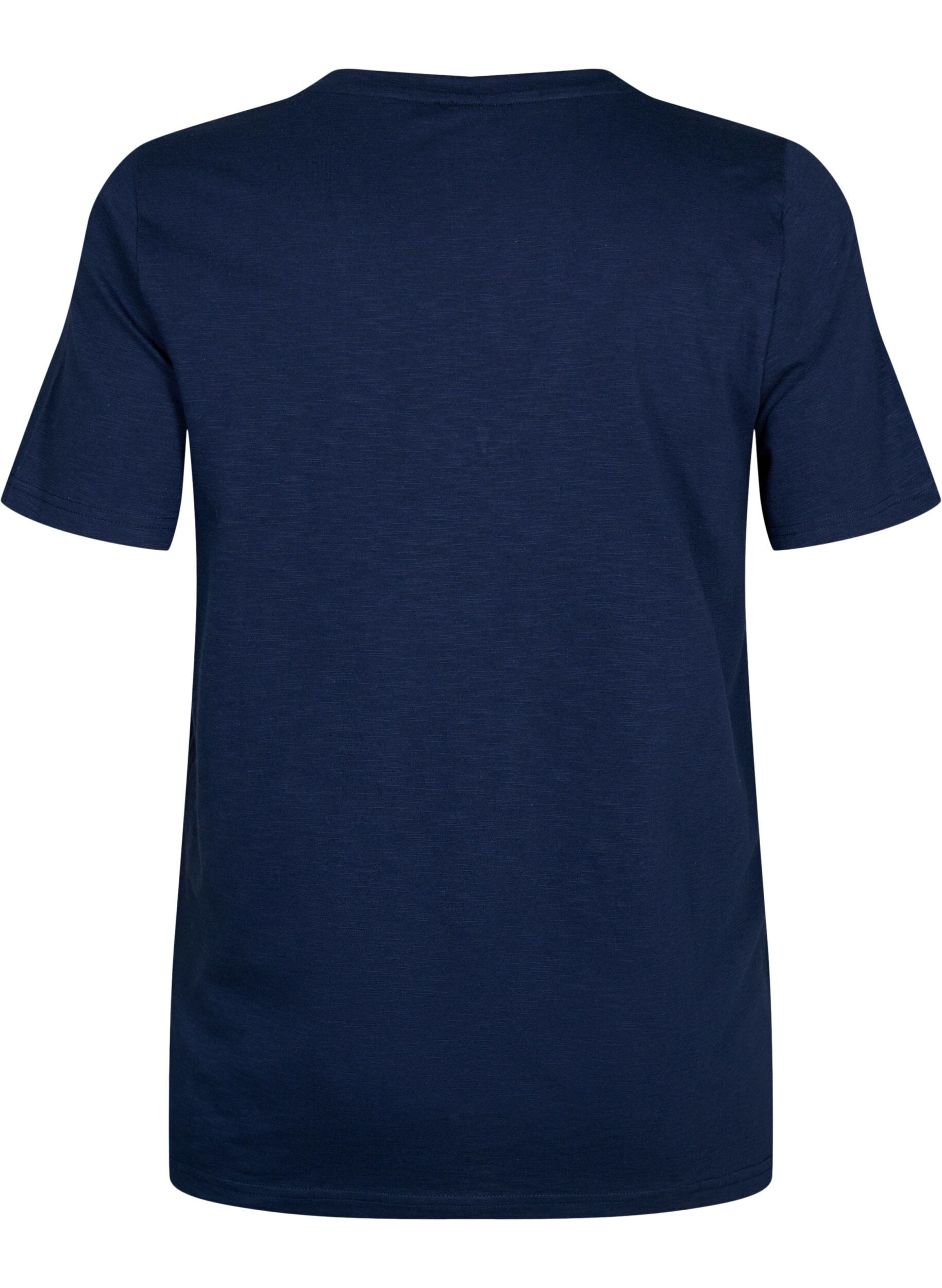 ZizziBasic t-shirt met korte mouwen en v-hals, Blauw, Packshot image number 1