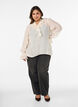 Viscose blouse met ruches en lange mouwen, Vanille, Model image number 1