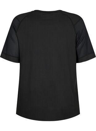 Trainings-T-shirt met korte mouwen en ronde hals, Black, Packshot image number 1