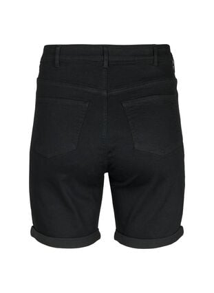  Shorts en jean moulants à taille haute, Black, Packshot image number 1