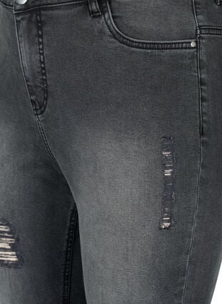 Jeans moulants avec détails d'usure, Grey Denim, Packshot image number 2