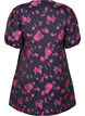 Robe portefeuille courte en jacquard, Black w. Red Rose, Packshot image number 1