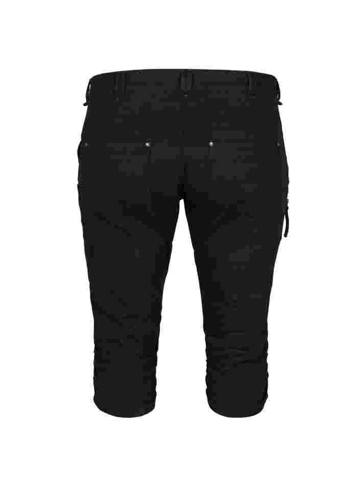 Jean capri coupe slim avec poches, Black, Packshot image number 1