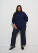 Pull c&ocirc;tel&eacute; &agrave; manches bouffantes et boutons, Bleu, Model image number 1