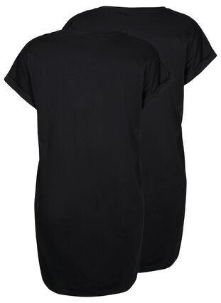 Robe en coton à manches courtes (2-pack), Black/Black, Packshot image number 1