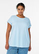 T-shirt &agrave; manches courtes en coton m&eacute;lang&eacute;, Bleu Clair, Model image number 0