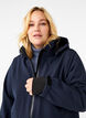 Softshell jack met afneembare capuchon, Blauw, Model image number 3