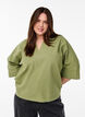Blouse ample avec col et manches 1/2, Vert, Model image number 0