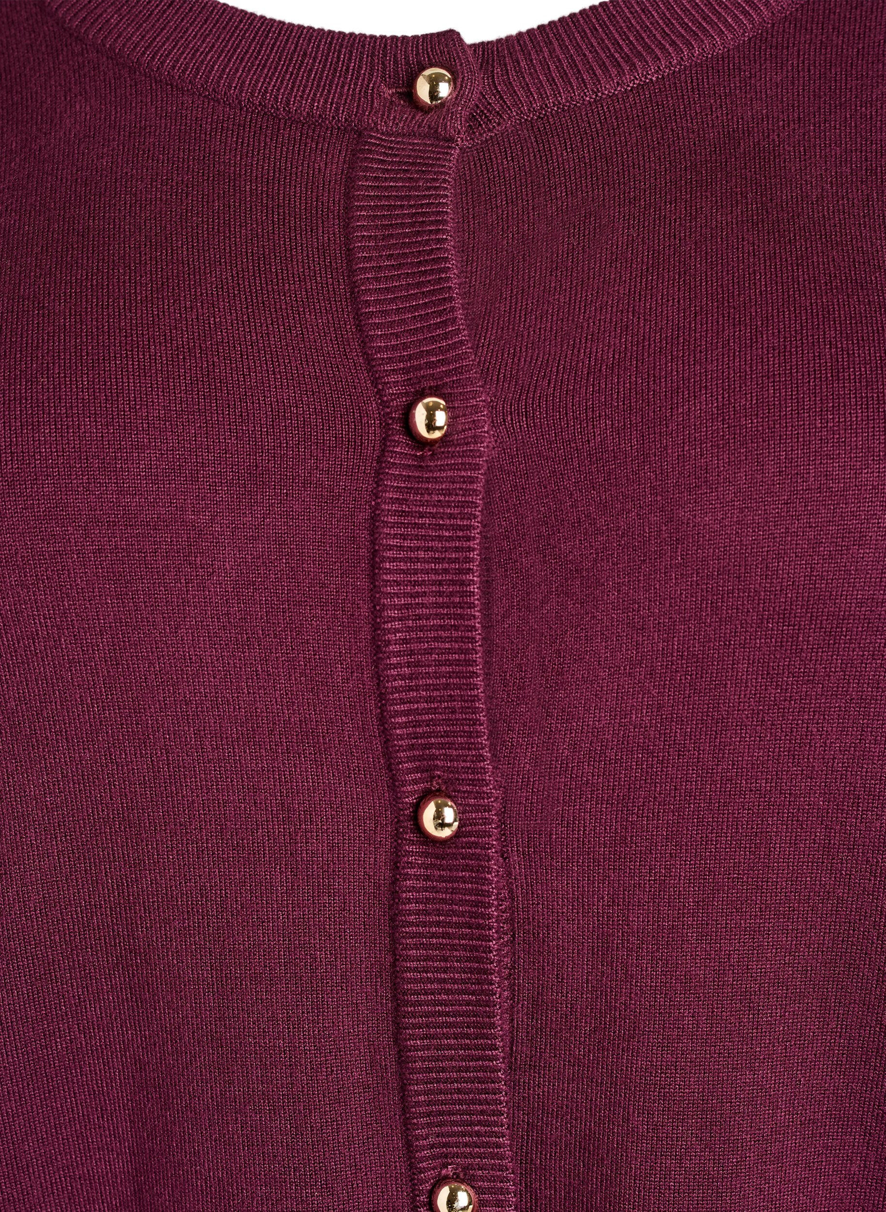 ZizziFijne cardigan met bal knopen, Rood, Packshot image number 2