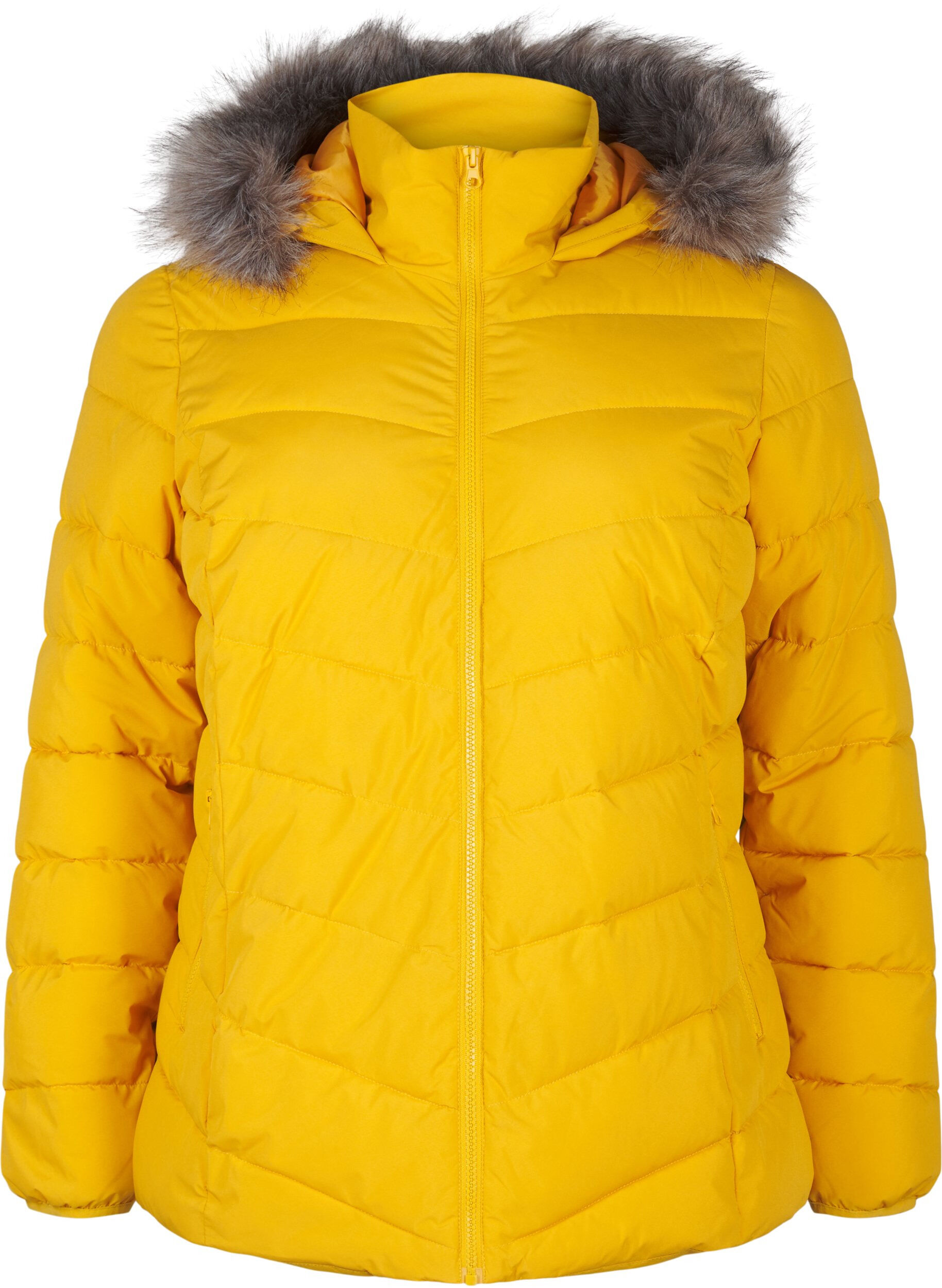 Zizzi Veste courte &agrave; capuche, Jaune, Packshot image number 0