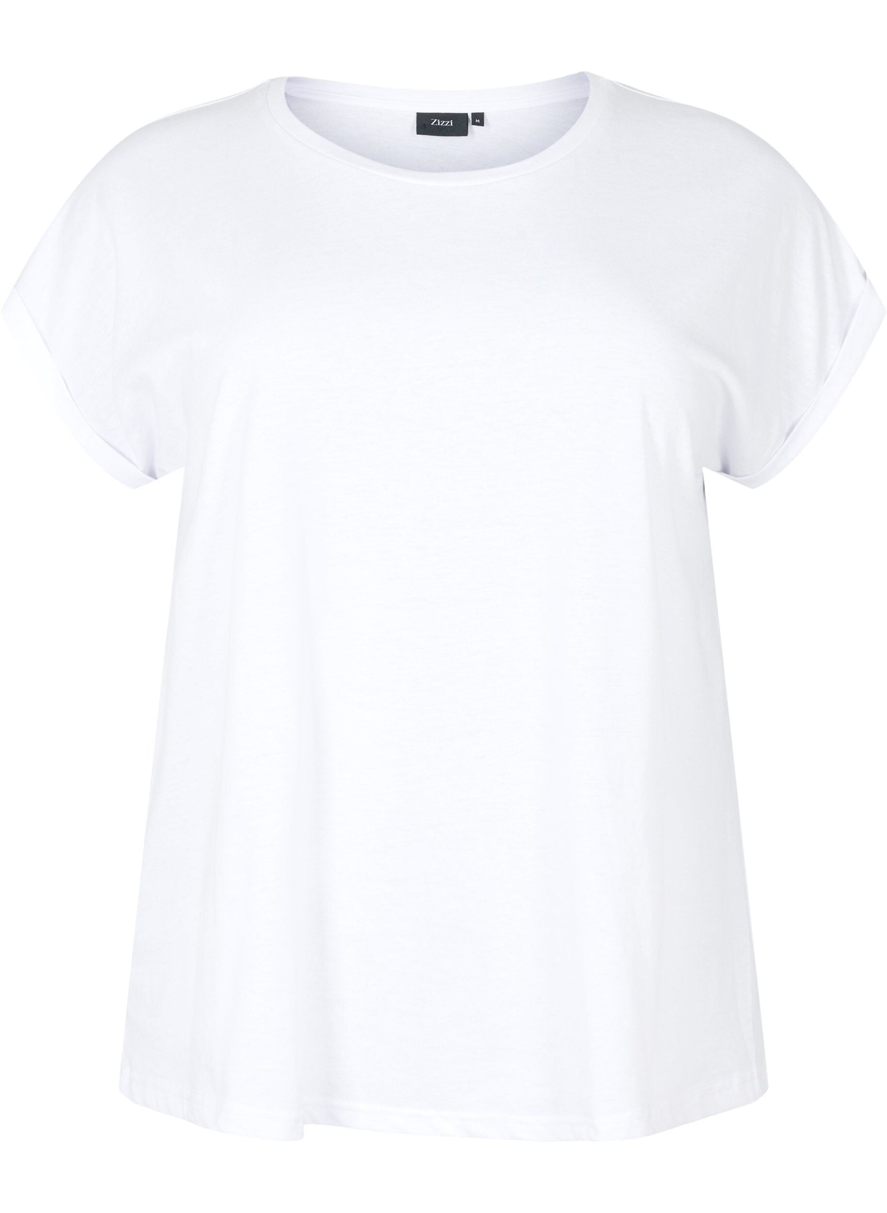 ZizziT-shirt &agrave; manches courtes en coton m&eacute;lang&eacute;, Blanc, Packshot image number 0