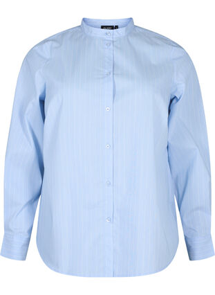 FLASH - krijtstreep overhemd, Light Blue Stripe, Packshot image number 0