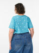 T-shirt in biologisch katoen met geborduurde motieven, Blauw, Model image number 2