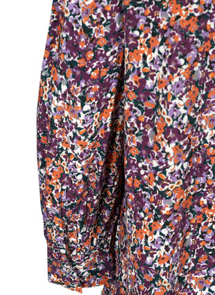 Viscose blouse met bloemenprint, Purple flower AOP, Packshot image number 3