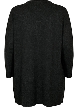 Cardigan tricoté moucheté avec poches, Dark Grey Melange, Packshot image number 1