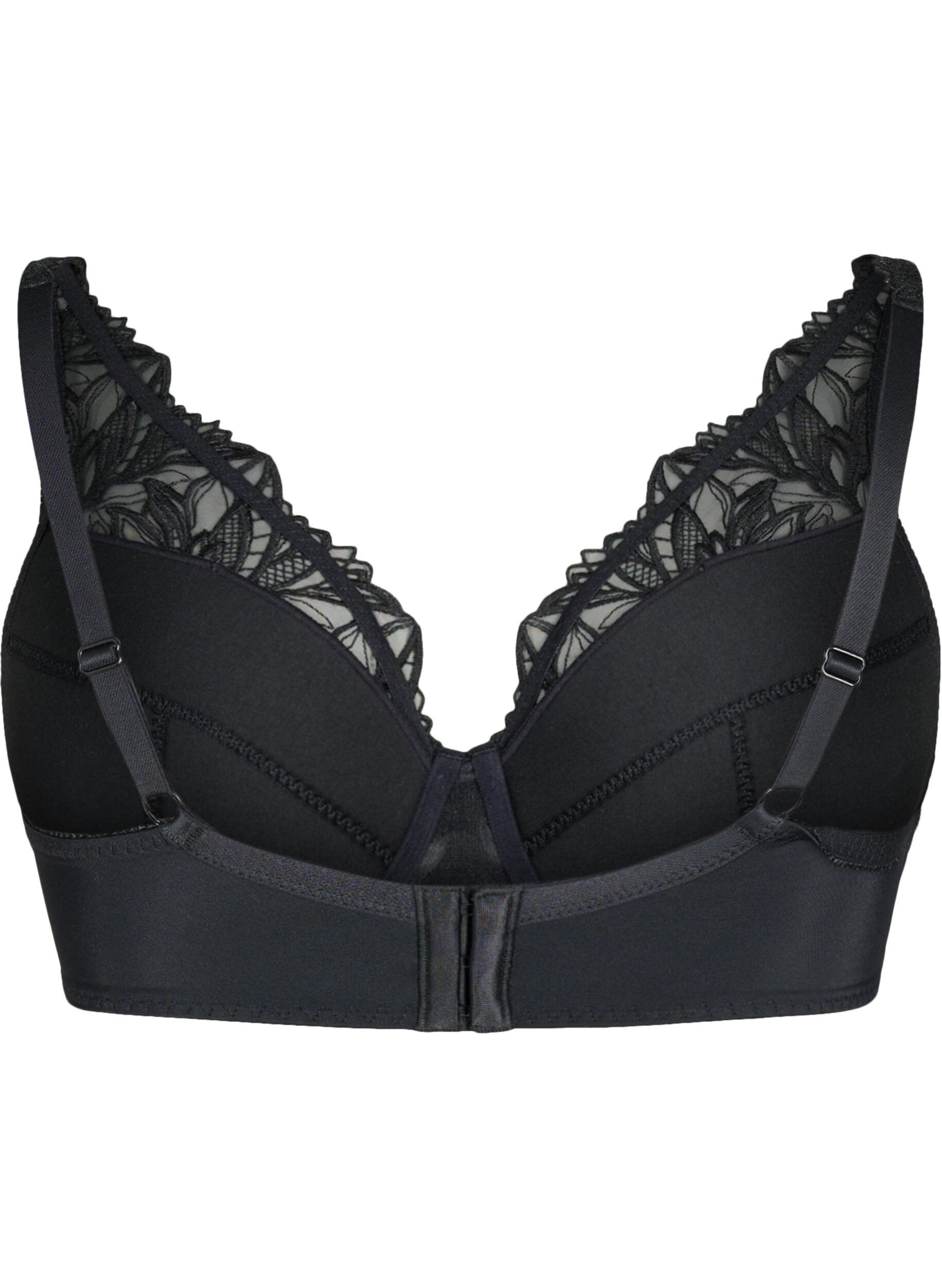 Zizzi Soutien-gorge en dentelle rembourr&eacute; avec armature, Black, Packshot image number 1
