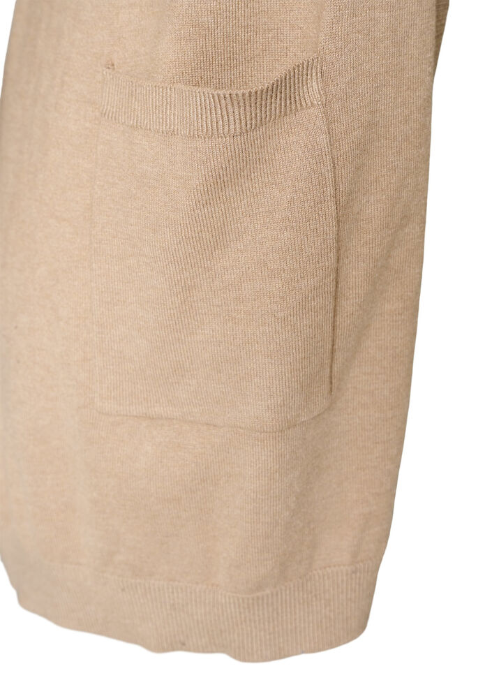Long cardigan tricot&eacute; dans un m&eacute;lange de viscose, Beige, Packshot image number 3
